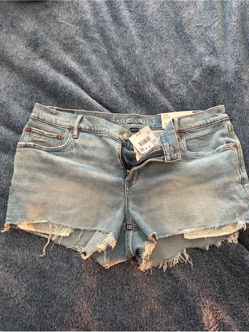 American Eagle Outfitters Light Wash Denim Cutoff Shorts